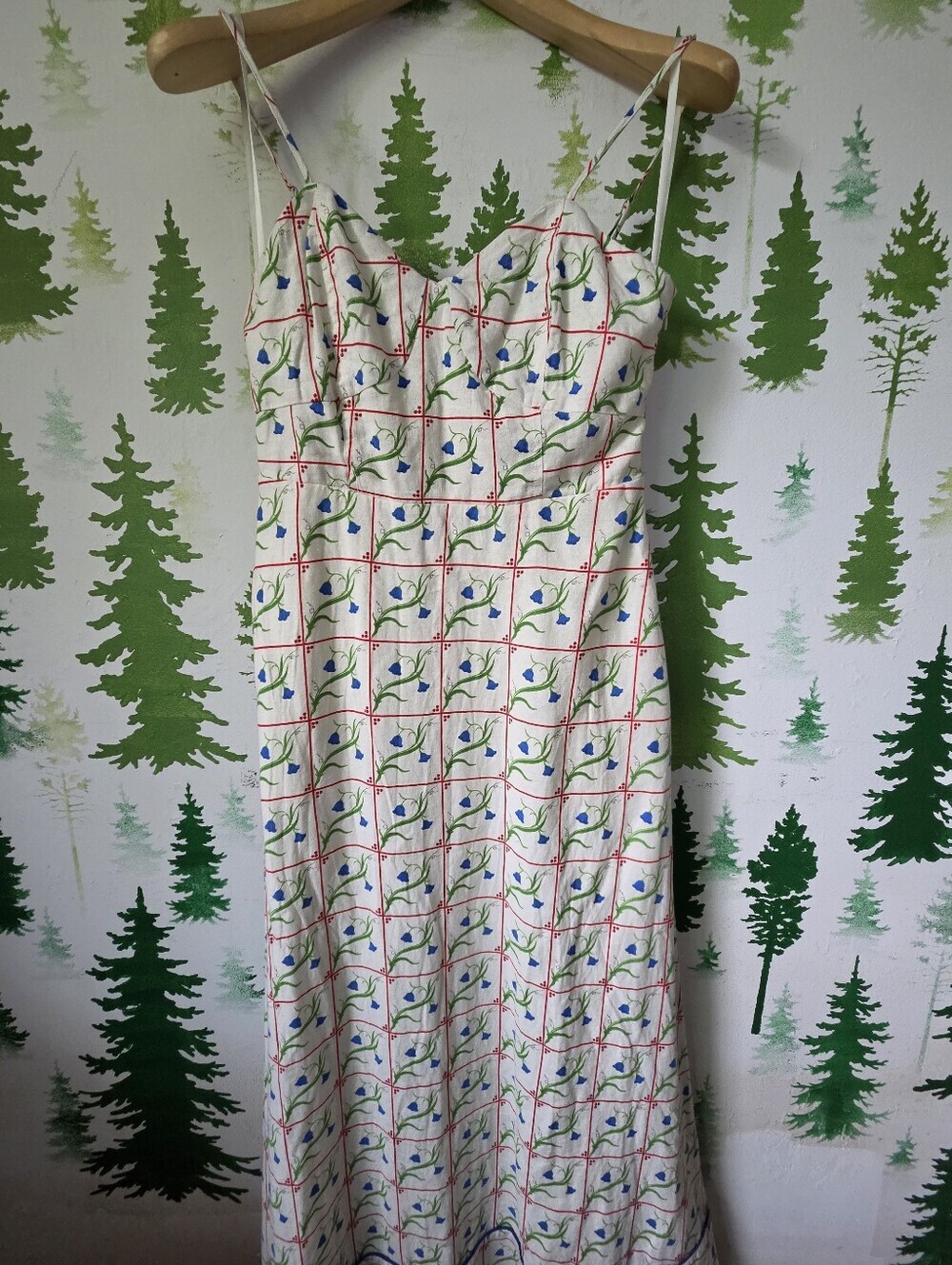 Joie Floral Grid Linen-Blend Maxi Dress